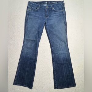 7 For All Mankind Women's Dark Blue Flare Jeans